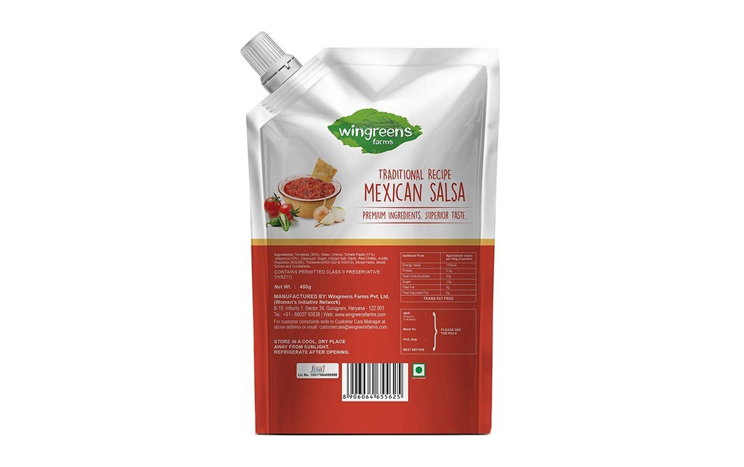 Wingreens Farms Traditional Recipe Mexican Salsa   Pouch  400 grams